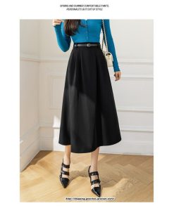 スカート | ロングきれいめ レディース Aラインデート 20代 30代 40代 50代 秋 冬 あったか 通勤 ハイウエスト お出かけ 細見え ベルト付き