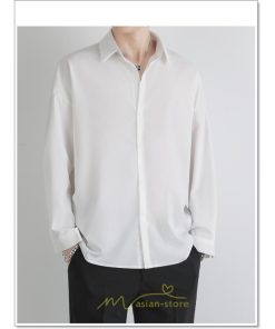 シャツ | メンズ トップス 長袖カジュアル開襟無地 白ビジネス 春 春服 秋 秋服 半袖 夏服 20代 落ち感 トレンド 30代 40代 50代