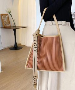 トートバッグ | プリーツ エコレザー 韓国