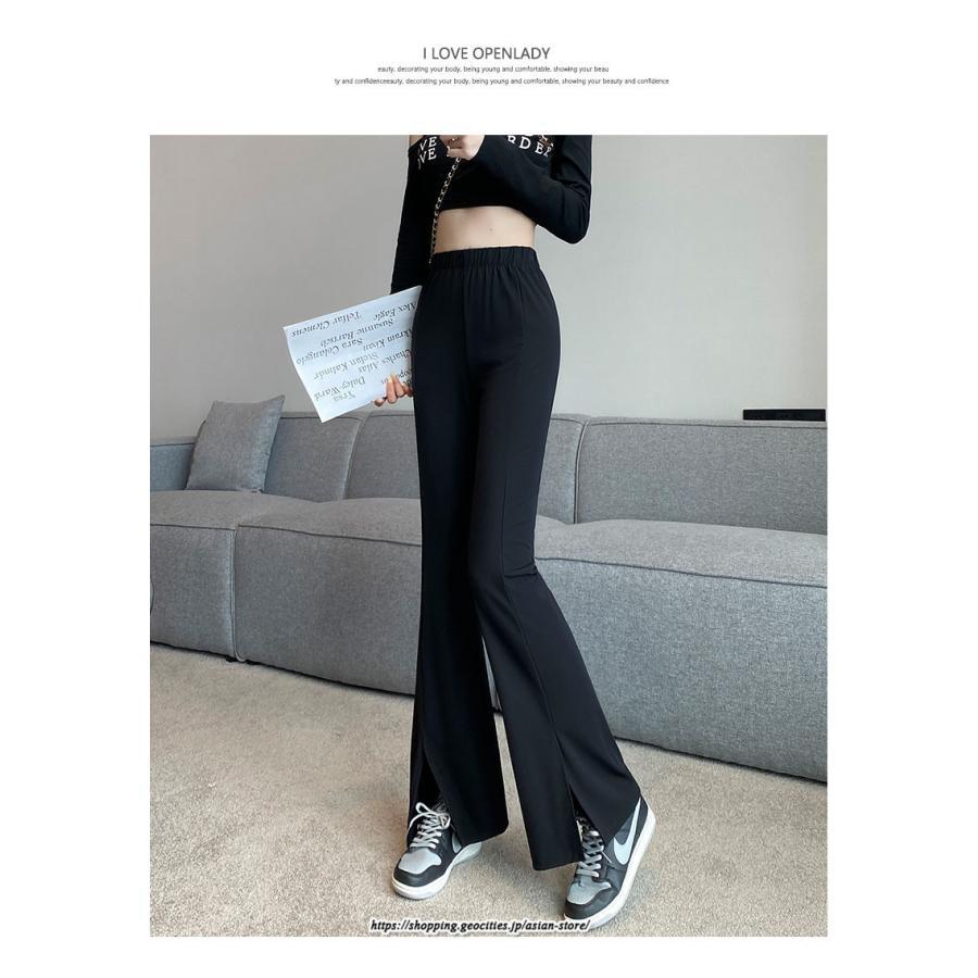 チノ・テーパード・ジョガー・スキニーパン | パンツ レディース フレアパンツ ロングパンツ 千鳥格柄 ブラック スリット カジュアル ハイウエスト お出かけ かわいい スキニーパンツ トレンド おしゃれ