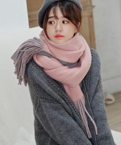 マフラー | フリンジレディース リバーシブル 大判 秋冬 厚手無地 ストール かわいい リバーシブル