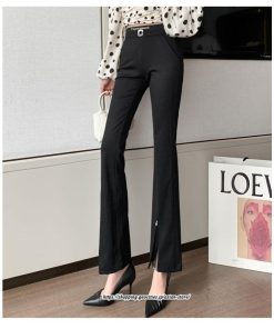 チノ・テーパード・ジョガー・スキニーパン | パンツ 秋 冬 レディース フレアパンツ ボトムス スリット スキニーパンツ 秋 冬 黒 無地 50代 40代 30代 大きいサイズ おしゃれ キレイめ 20代 送料無料 暖か