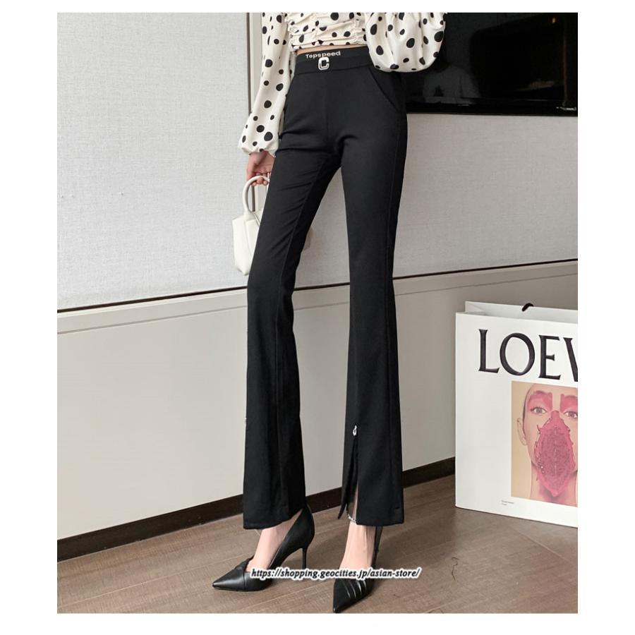 チノ・テーパード・ジョガー・スキニーパン | パンツ 秋 冬 レディース フレアパンツ ボトムス スリット スキニーパンツ 秋 冬 黒 無地 50代 40代 30代 大きいサイズ おしゃれ キレイめ 20代 送料無料 暖か