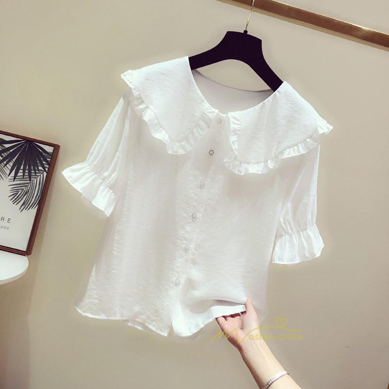シャツ・ブラウス | ブラウス シャツ レディース スクエアネック 半袖 可愛い ブラウス 着痩せ 半袖トップス ベルスリーブ きれいめ 通勤 デイリーコーデ 韓国ファッション