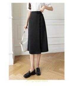 スカート | ひざ丈 ひざ下 ハイウエスト Aライン レディース エレガント レトロ風 着痩せ 上品 トレンド ゆったり 女子会 OL フォーマル 通勤 ビジネス 就活