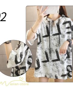 ｔシャツ・カットソー | Tシャツ パーカー レディース ゆったり 半袖 プリント フード付き 可愛い 大きいサイズ 上品 夏服 体型カバー カットソー 薄手 カジュアル 上品 おしゃれ