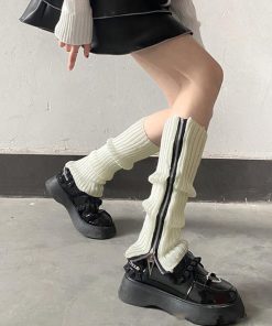 その他小物 | ニットレッグウォーマー ジップつき韓国風