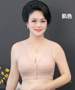 トップス | ブラジャー 前開き フロントボタン ノンワイヤー ノンワイヤーブ ナイトブラ ソフトブラ レディース インナー 無地 肌着 ギフト 下着 着脱簡単 母親 婦人
