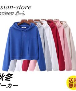 パーカー | 秋新作 長袖フード付き 秋冬 コーデ 薄手 ショート丈 6色 刺繍 シンプル 人気 おしゃれ スウェット プルオーバー 上品 トレーナー 秋物