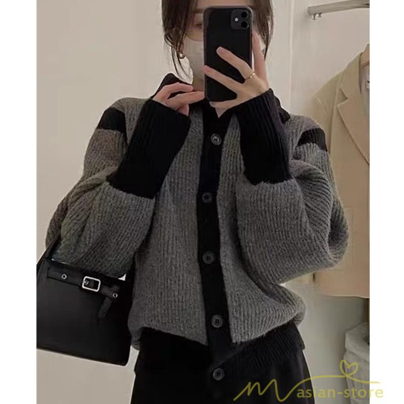 カーディガン | ニットドッキングニットレディース 2022秋冬 羽織り ニット アウター セーター 長袖 20代50代 秋ニット トップス