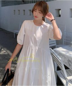 マキシ | ワンピース レディース 春夏 半袖ワンピース 40代 キレイめ ロングワンピース 無地 Aラインワンピース ゆったり オシャレ 20代30代 シンプル 韓国風 通勤 着痩せ