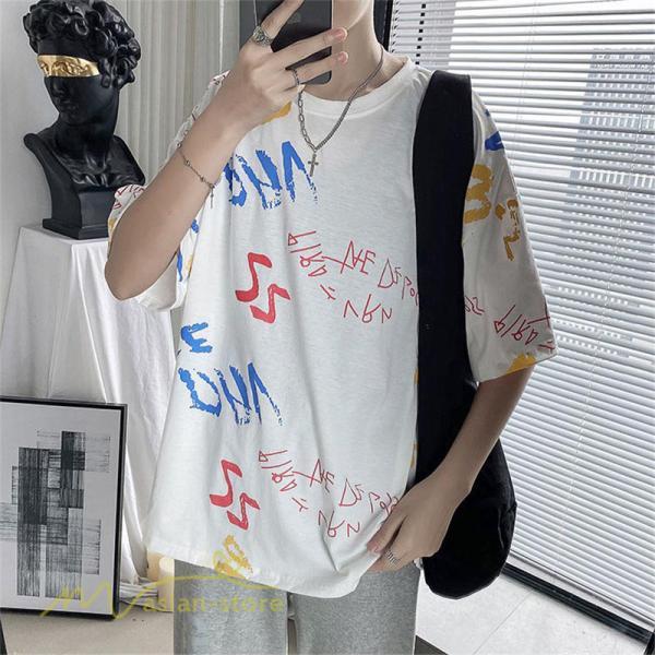 Tシャツ | メンズ 半袖夏 サマー トップス カットソー クルーネック カッコウイイ ゆったり おしゃれ 20代 トップス 大きいサイズ メンズスタイル 30代