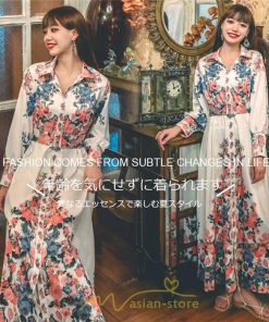 マキシ | ワンピース 長袖 きれいめ 春 ロング 大人 ロング丈 リラックス レディース ルームウェア 上品 旅行 体型カバー リゾート フランス風 着痩せ