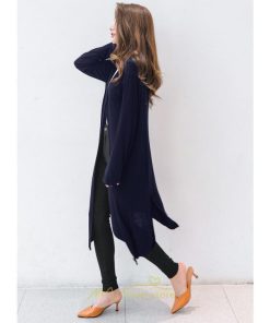 カーディガン | 春物 レディース 無地 カットソー ライトアウター ロング羽織り スリム グレー フェミニン 長袖 柔らか 女の子 20代30代