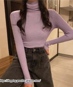 ニット・セーター | カットソー ニット レディース リブニット 長袖 秋冬 春 トップス スリム ストレッチ インナー 無地 プルオーバー 長袖カットソー 長袖ニット 通学通勤 着痩せ