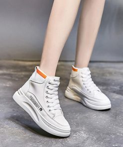 ショートブーツ | 厚底 シューズ スニーカー プラット 韓国風 おしゃれ ハイカット 靴スポーツ 履きやすい 疲れない レースアップ レディース