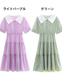 マキシ | ティアードワンピース ワンピース レディース 半袖 5分袖 ハーフスリーブ ロング丈 フレア キレイめ お出かけ 春夏コーデ マキシ丈 ロング丈ワンピース