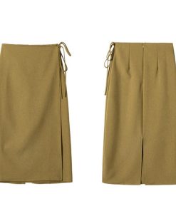 ロングスカート | ラップロングスカートスリット巻きスカート