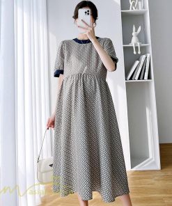 ワンピース | マタニティレディース マタニティウェア 夏 韓国風 Aライン 半袖 柄 産前 マタニティ サマー送料無料 膝丈 お出かけ 大きいサイズ 上品