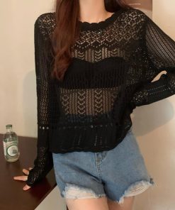 透かし編みトップス | 透かし編み ニットトップス レディース