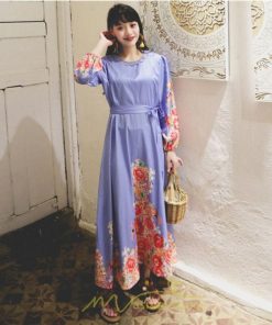 マキシ | ワンピース 長袖 夏 秋 レディース シフォン きれいめ ロング リゾート 体型カバー イベント デート 女子会 エスニック風 旅行 楽ちん 外出 ジャーニー