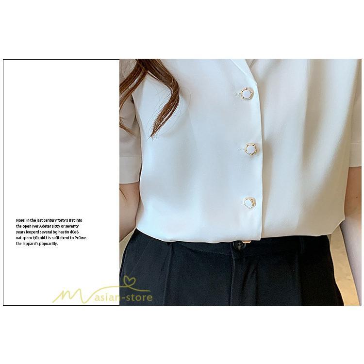 シャツ・ブラウス | シャツ Tシャツ ブラウス レディース 無地 半袖 春 夏 トップス 秋 Vネック フォーマル オフィス 可愛い おしゃれ カジュアル サマー トップス 秋 半袖シャツ