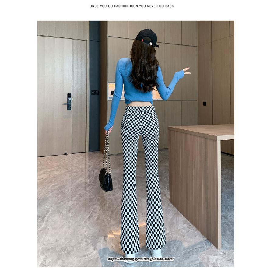 チノ・テーパード・ジョガー・スキニーパン | パンツ レディース フレアパンツ チェック柄 トレンド カジュアル ハイウエスト スキニーパンツ トレンド かわいい 楽ちん お出かけ 送料無料 デート おしゃれ