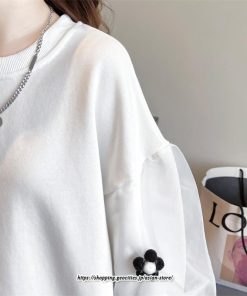 パーカー | スウェット トレーナー レディース トップス プルオーバー 長袖 パフスリーブ クルーネック 丸首 大きいサイズ 無地 秋冬 韓国 送料無料 おしゃれ