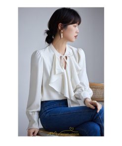 シャツ・ブラウス | ブラウス シャツ レディース 40代 上品 ブラウス きれいめ 通勤 OL ビジネス ゆったり 白 トップス 優雅 フェミニン シフォン 長袖 50代 20代 30代