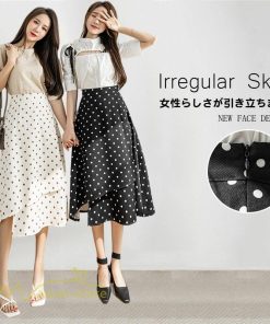 スカート | ロング 水玉 春夏 Aラインエレガント レディース 40代 ハイウェストボトムス 大人 通勤OL 体型カバー 20代 オシャレ30代 50代