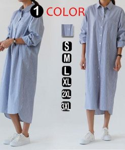 シャツ・ブラウス | 秋服　レディース　秋　ファッション　ロングシャツ ワンピース シャツワンピース ロングワンピース 長袖 20代30代 ゆったり ストライプ 体型カバー