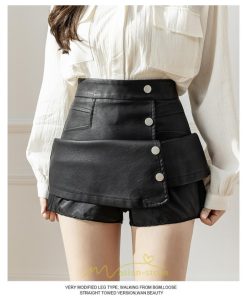 スカート | ミニレザーレディース  タイト 秋 冬 Aライン ハイウエスト おしゃれ フェイクレザー 新作 オシャレ 2022 可愛い 着痩せ