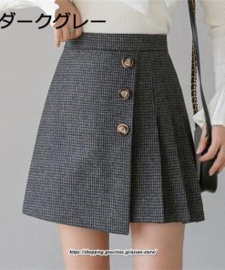 スカート | ミニレディース Aライン ハイウエスト キュロットショート丈 グレンチェック お出かけ 通勤 オシャレ 韓国風 着回し 新作 2022秋冬