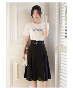 スカート | 膝丈 フレアレディース 春 夏 春夏 黒 シンプル ひざ丈 無地 ミモレ丈 カーキ 秋 冬 お洒落 通学 オールシーズン 通勤 上品 キレイめ