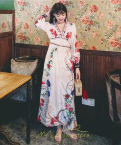 マキシ | マキシワンピース レディース ロング丈 大人 ワンピ 花柄 夏秋 Vネック カジュアル 着やせ きれいめ 撮影 人気 二次会 パーティー 通気 ゆったり 夏秋服