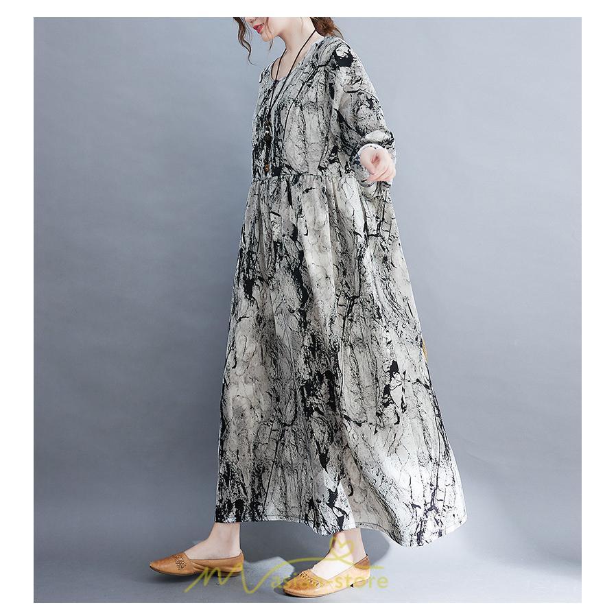 マキシ | 長袖ワンピース 秋物 レディース ロングワンピース 夏 30代40代 大人 秋ワンピース 新作 ワンピース Aラインワンピ 広い裾 旅行 ゆったり 可愛い 揺れる