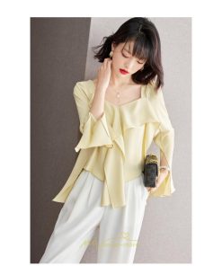 シャツ・ブラウス | ブラウス シャツ レディース 上品 ブラウス きれいめ 通勤 OL ビジネス ゆったり フリル 20代30代40代50代 キレイめ 秋服 オフィス シフォン