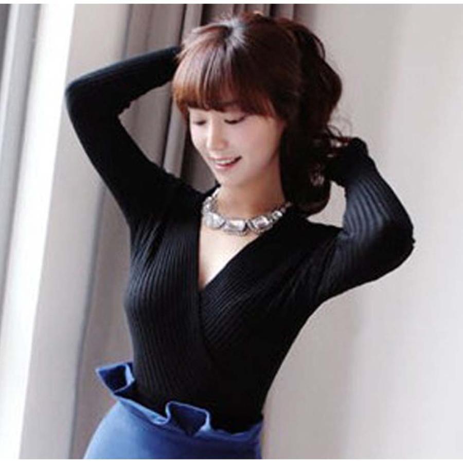 新作入荷アイテム | レディース ニットソー 長袖 プルオーバー トップス 韓国ファッション ニット きれいめ 秋冬 Vネック ニットセーター