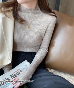 ニット・セーター | カットソー ニット レディース リブニット 長袖 秋冬 春 トップス スリム ストレッチ インナー 無地 プルオーバー 着痩せ 長袖ニット 通学通勤 長袖カットソー