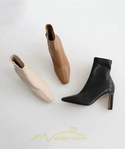 ショートブーツ | ブーツ レディース ショート スクエアトゥ チャンキーヒール ブラック 黒 オフホワイト ベージュ ファスナー 通学 疲れにくい 歩きやすい オフィス 通勤