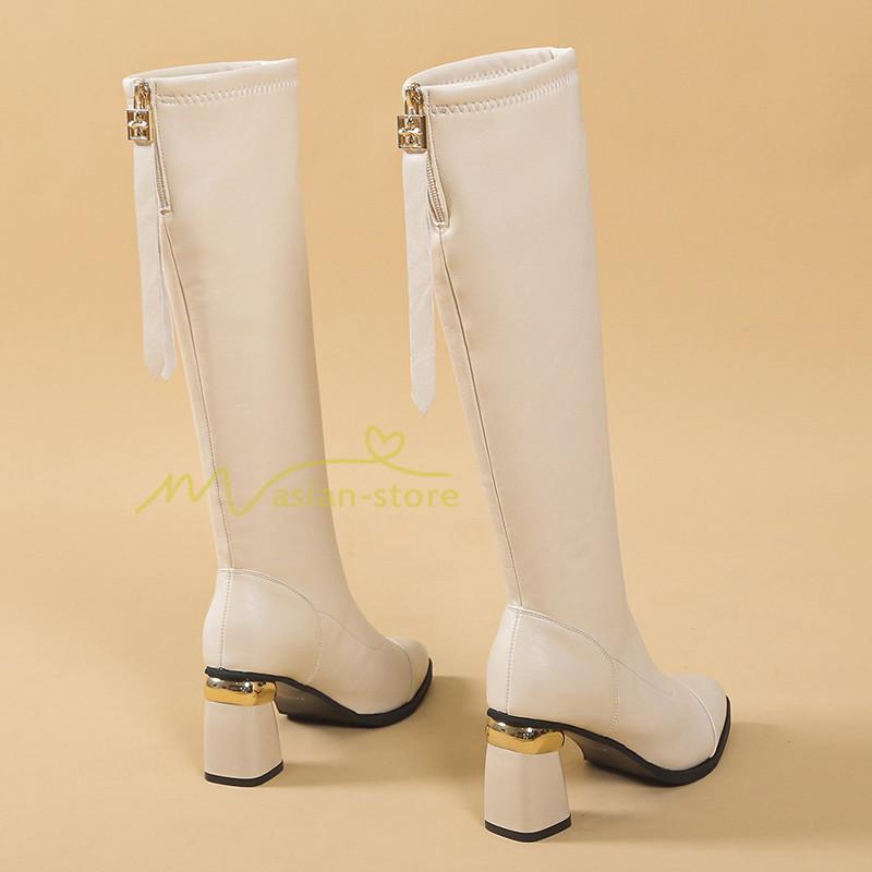 ロングブーツ | ブーツ ヒール カジュアル レディース 靴 シューズ お出かけ 秋冬 ロング丈ブーツ ジョッキーブーツ 春秋冬 美脚 黒靴 太ヒール 大人