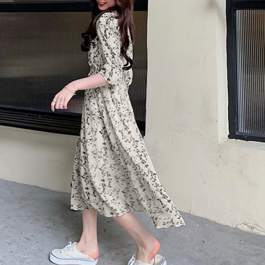 ワンピース | 花柄 フレアワンピース春夏カシュクール風