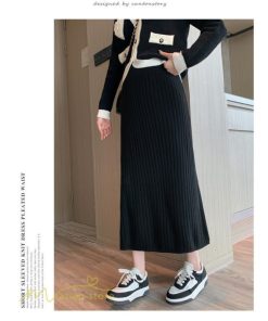 スカート | マタニティ秋 冬 レディース マタニティウェア 妊婦服 産前 産後 シンプル 無地 きれいめ リブニット ゆったり ハイウエスト ウエスト調整