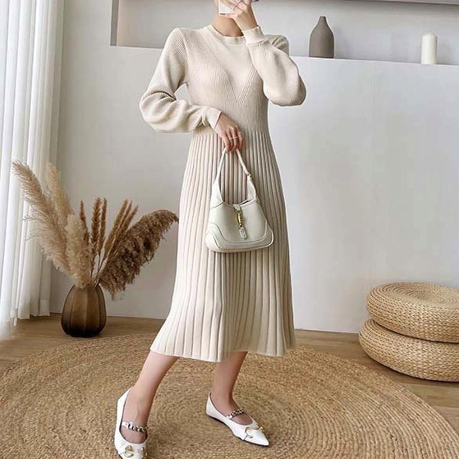 ワンピース | リブニット レディース 秋冬