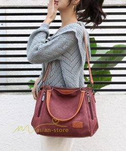女性用バッグ | トートバッグ レディース キャンバス 3way ショルダー 帆布 大容量 エコバッグ 肩掛け A4 マザーズバッグ 旅行 おしゃれ 通勤 20代30代40代 鞄 通学 大きめ