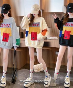 パーカー | トレーナー レディース プルオーバー クルーネック 長袖 トップス Tシャツ スウェット ゆったり 切り替え 大きいサイズ コットン 丸首 送料無料 おしゃれ 綿