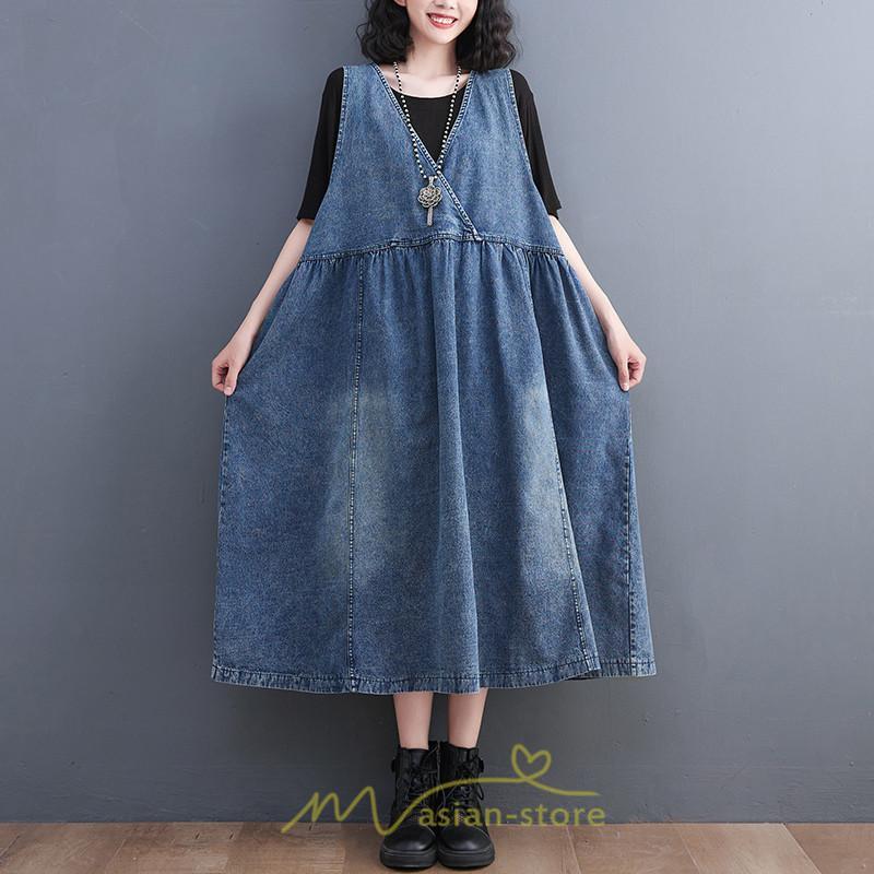 オーバーオール サロペット | オーバーオール デニムサロペットスカート ロングスカート ジャンパースカート デニムスカート レディース ポケット 大人 無地 20代30代 キュート 40代