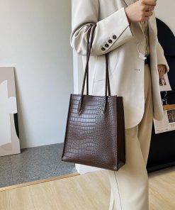 トートバッグ | ポーチ付き クロコダイル柄