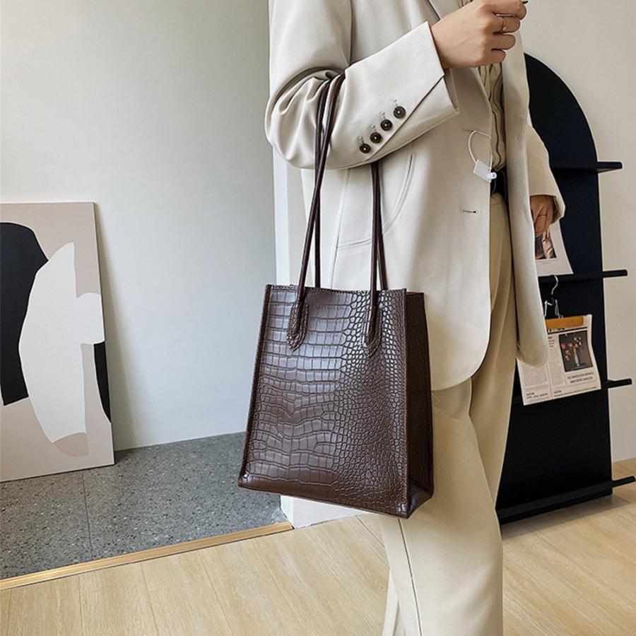 トートバッグ | ポーチ付き クロコダイル柄