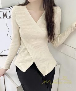 ｔシャツ・カットソー | リブカットソー レディース 秋 秋服 トップス 長袖 ロングスリーブ リブ カットソー 綿混 秋コーデ インナー タイト 伸縮性 ショート丈 スリム ニットソー